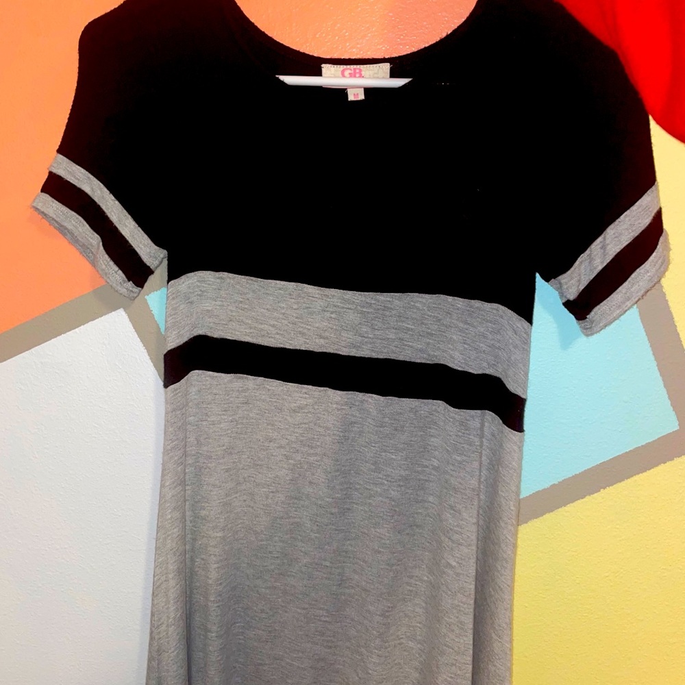 girls black and gray dress